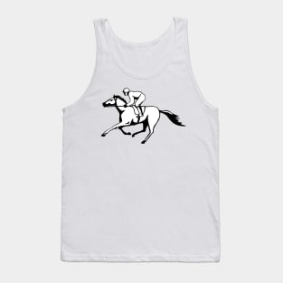 Horse Racing Black and White Retro Tank Top